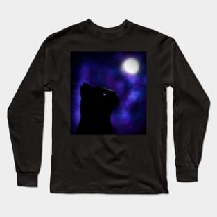 Cat under the moon Long Sleeve T-Shirt